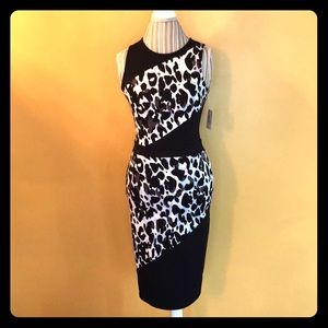 NWT Belle Sky Black/White/Gray Animal Dress XS